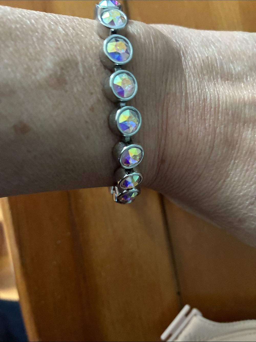 Swarovski  Aurora Boreal Crystal Station Bracelet - Iridescent
